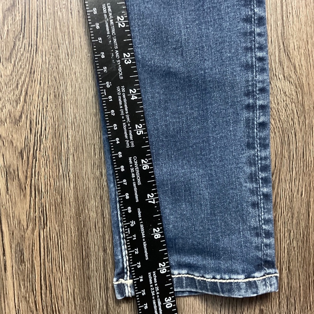 Miss Me Super Skinny Crystal Bling Embellished Jeans Girls 14 Blue Coquette Y2K - Picture 8 of 8